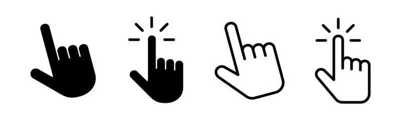 Fototapeta premium Hand cursor icon set illustration. cursor sign and symbol. hand cursor icon clik
