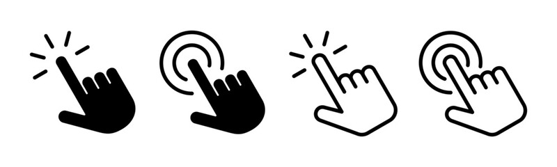 Hand click icon set illustration. pointer sign and symbol. hand cursor icon