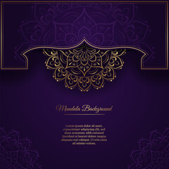 Purple luxury background, with gold mandala ornament