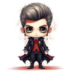 Cute Vampire Halloween Illustration Al Generated