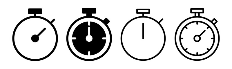 stopwatch icon set illustration. Timer sign and symbol. Countdown icon. Period of time