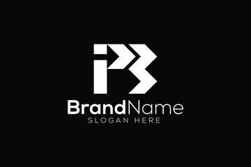 Obraz premium Minimal Letter P B i Arrow logo design vector template