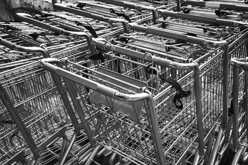 Collection of old shopping carts.