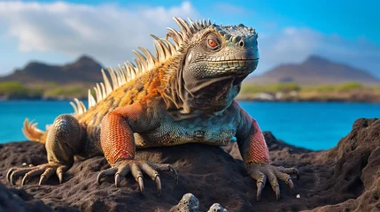 Foto op Canvas Galapagos Islands with Iguana on the beach © PixelGuru