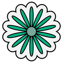 Floral retro sticker