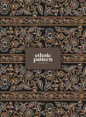 Ethnic vector Indonesian floral batik pattern template