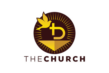 Fototapeta premium Trendy and Professional letter D church sign Christian and peaceful vector logo
