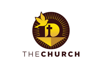 Trendy and Professional letter D church sign Christian and peaceful vector logo