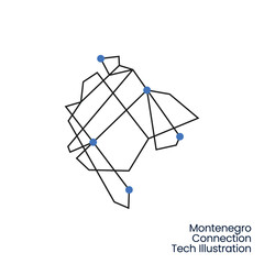 Fototapeta na wymiar Montenegro Connection Tech Technology Geometric Polygonal Logo Vector Icon Illustration