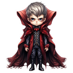Naklejka premium Cute Vampire Halloween Illustration Al Generated