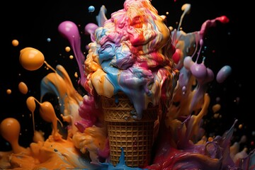 Ice Cream Advertisment Multicolor