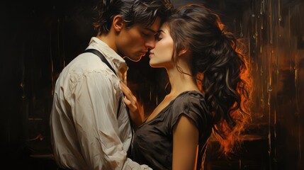 Happy couple in love having a good time together - romantic moment - catching a moment of endearment © 4kclips