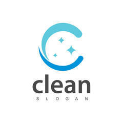 Wash, laundry, cleaning company abstract business logo. Sparkle star, Housekeeping, shine, cleaner icon.
