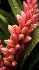 Alpinia with water droplets