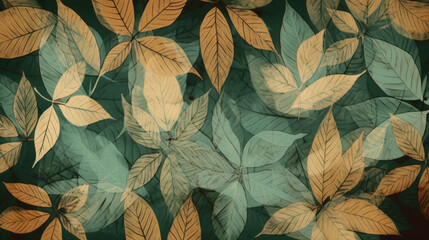 Leaf pattern print vector background