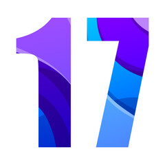 colorful gradient number 17 logo design