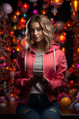 Social media and digital online concept, woman hand using smart phone