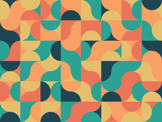 Colorful Abstract NEO Geometric Backgrounds. Geometric Seamless Pattern in NEO GEO Design Style.