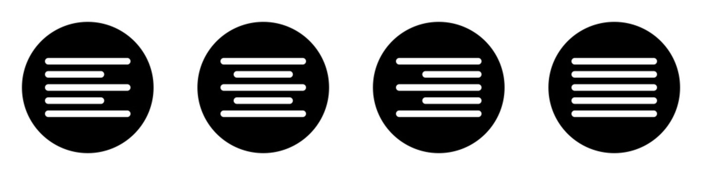 Left, center, right, justify alignment icon pack for precision
