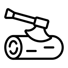 wood axe line icon