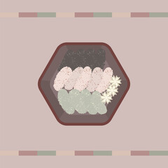 한국 전통 과자 한과 유과 일러스트 Korean traditional sweets Yugwa rice crackers illustration