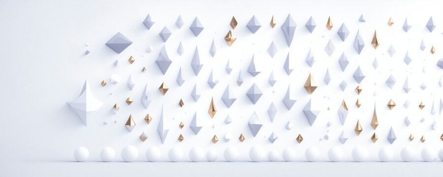 a white wall with gold and silver decorations on it © Lau Chi Fung
