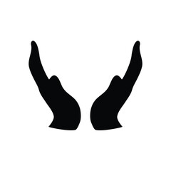 Two hands icon clipart design template vector isolated