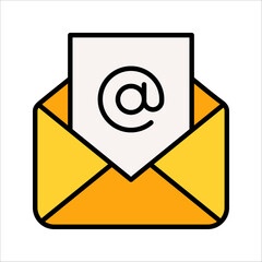 Mail envelope icon in flat style. Email message vector illustration on white isolated background.