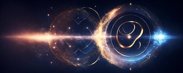 a computer generated image of a pair of interlocked circles