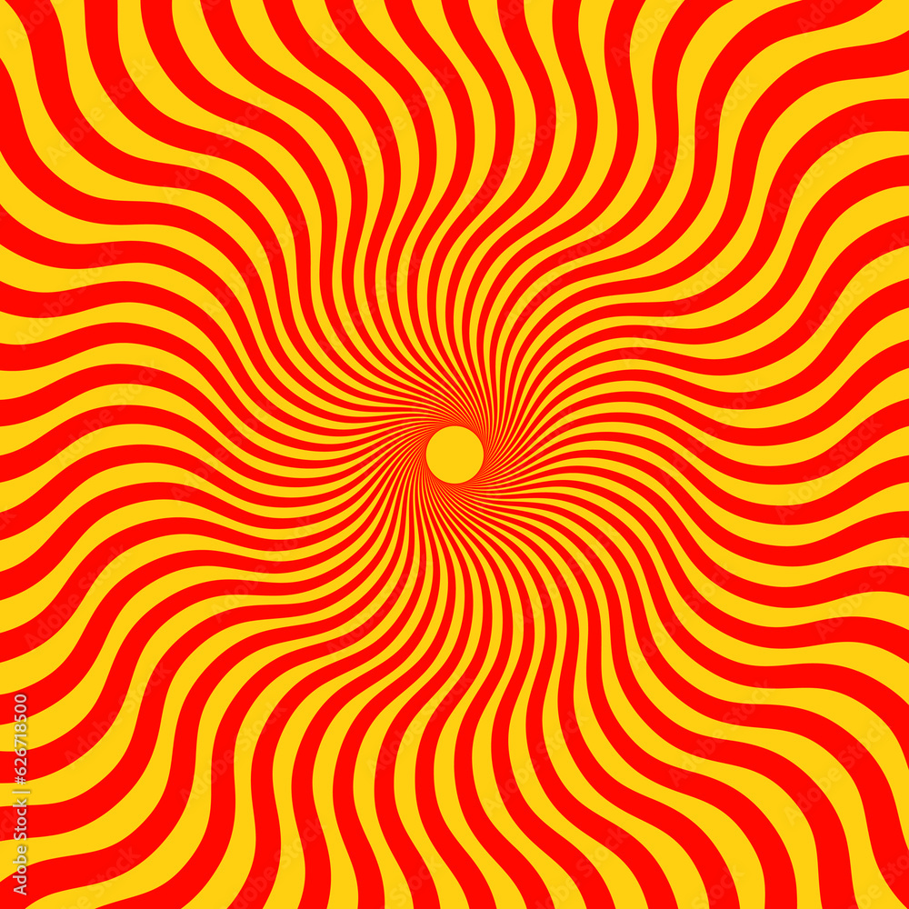 Canvas Prints optical illusion background. orange and red abstract distorted wavy lines surface. radial waves post