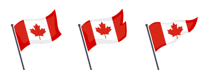 Waving Glorious Canada Flag Set