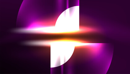 Abstract background vector neon glowing geometric elements. Hi-tech design for wallpaper, banner, background, landing page, wall art, invitation, prints, posters