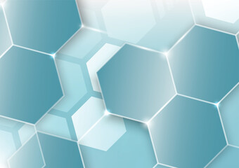 Abstract  hexagon shape background. Digital technology concept