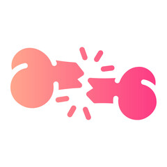 broken bone Gradient icon