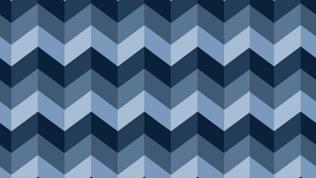 Royal blue simple zig-zag pattern seamless background moving left side, loopable background