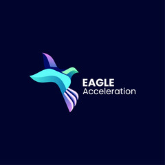 Vector Logo Illustration Eagle Gradient Colorful Style