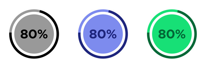 80% vector icon. 80% vector signs