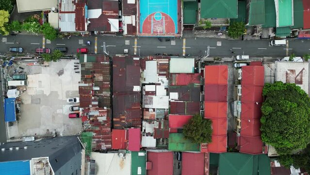 Top Down View of 3rd West Crame Open Court in the Middle of a Residential Neighborhood, Quezon City, Manila, Philippines