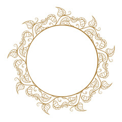 Vector round floral frame with ivy leaves decoration