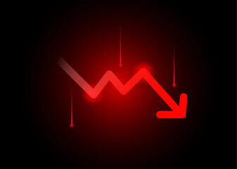 Stock market fall down, global financial crisis with the chart and graph stock down background, vector illustration