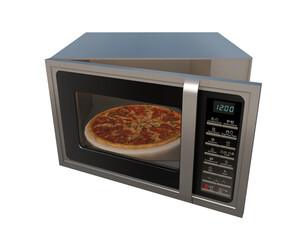 pizza in oven