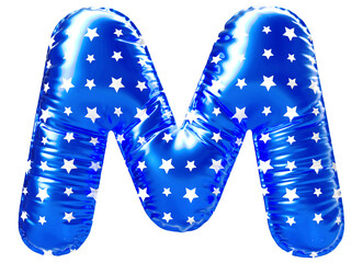 Balloon Alphabet Letter M Blue