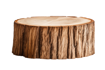 Stump isolated on transparent background, front view