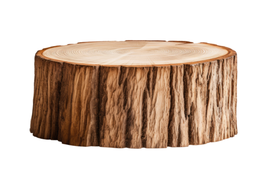 Stump isolated on transparent background, front view