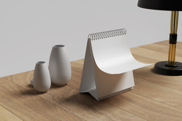 Desk Calendar Mockup Blank Paper