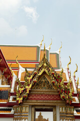 Thai temple landscape, traditional temple	