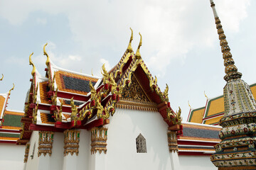 Fototapeta premium Thai temple landscape, traditional temple 