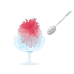 ガラスの器に入ったかき氷