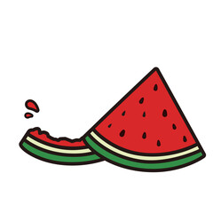食べかけのスイカのイラスト
