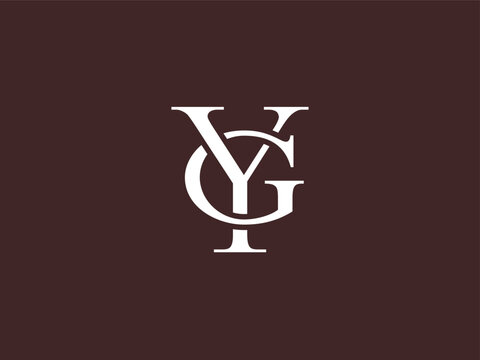 Letter YG or GY serif font typography logo with classic modern style for signature symbol, personal brand, wedding monogram, etc.